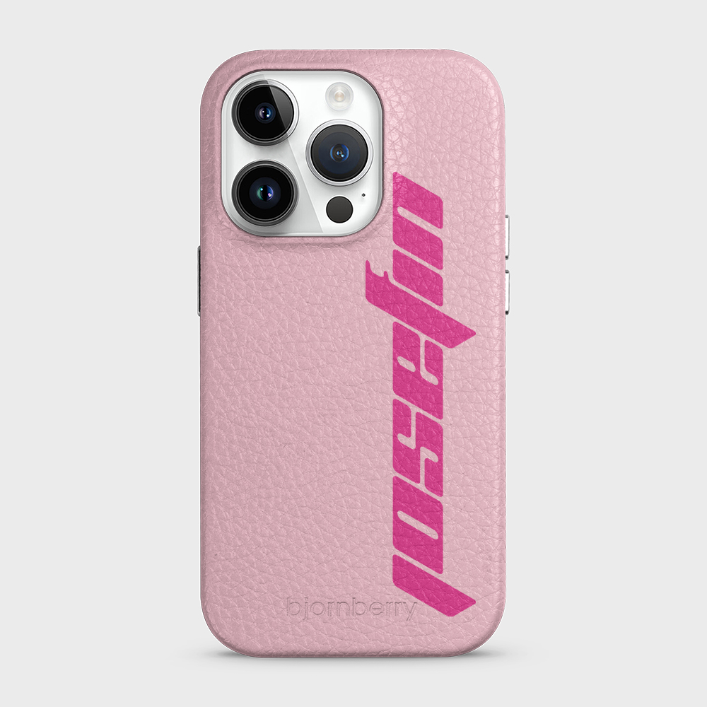iPhone 14 Pro Personalised Leather Case - Futuristic Name - 9