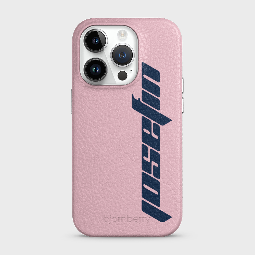 iPhone 14 Pro Personalised Leather Case - Futuristic Name - 8
