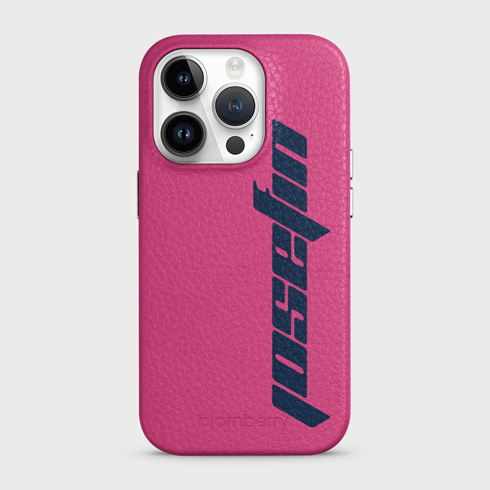 iPhone 14 Pro Personalised Leather Case - Futuristic Name - 22