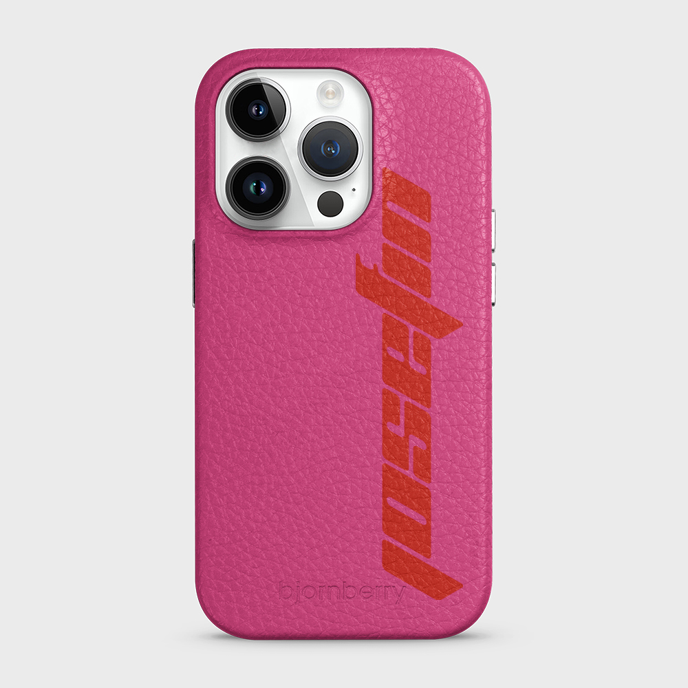 iPhone 14 Pro Personalised Leather Case - Futuristic Name - 25