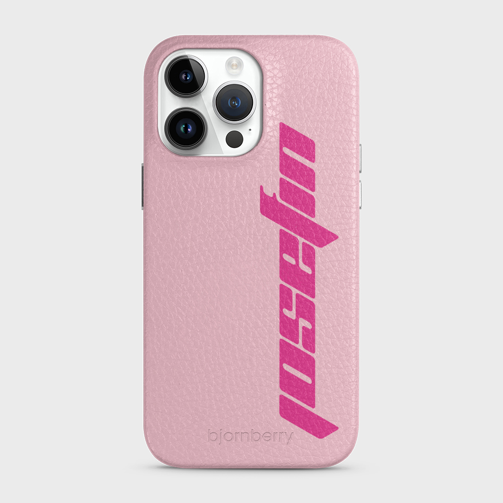 iPhone 14 Pro Max Personalised Leather Case - Futuristic Name - 9