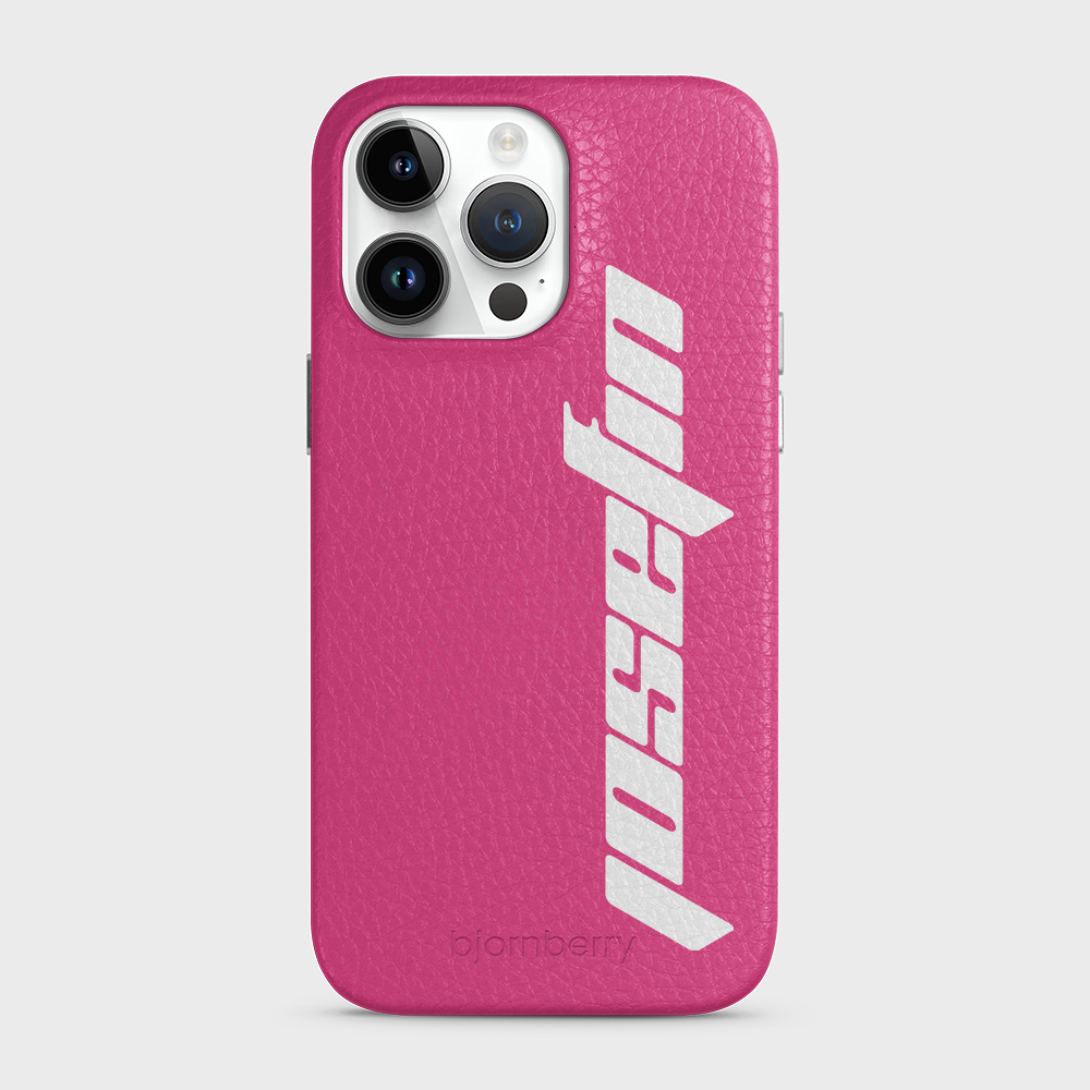 iPhone 14 Pro Max Personalised Leather Case - Futuristic Name - 20