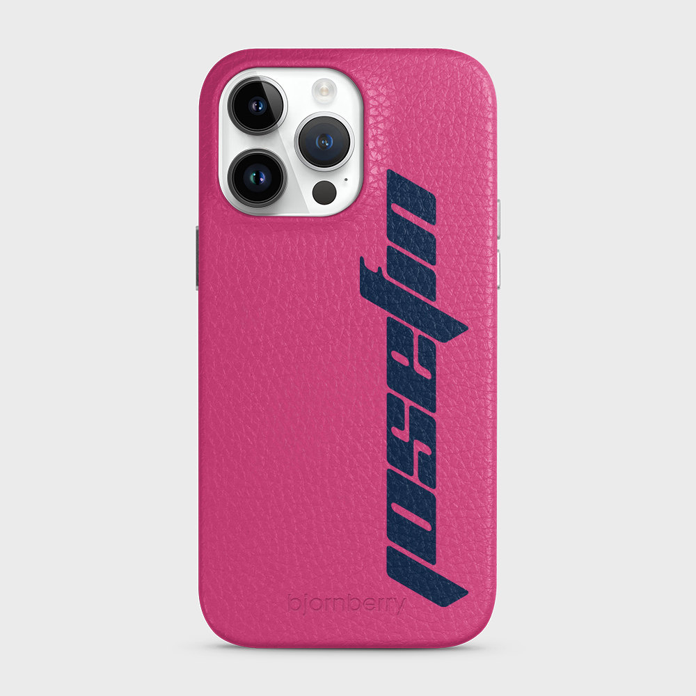 iPhone 14 Pro Max Personalised Leather Case - Futuristic Name - 15
