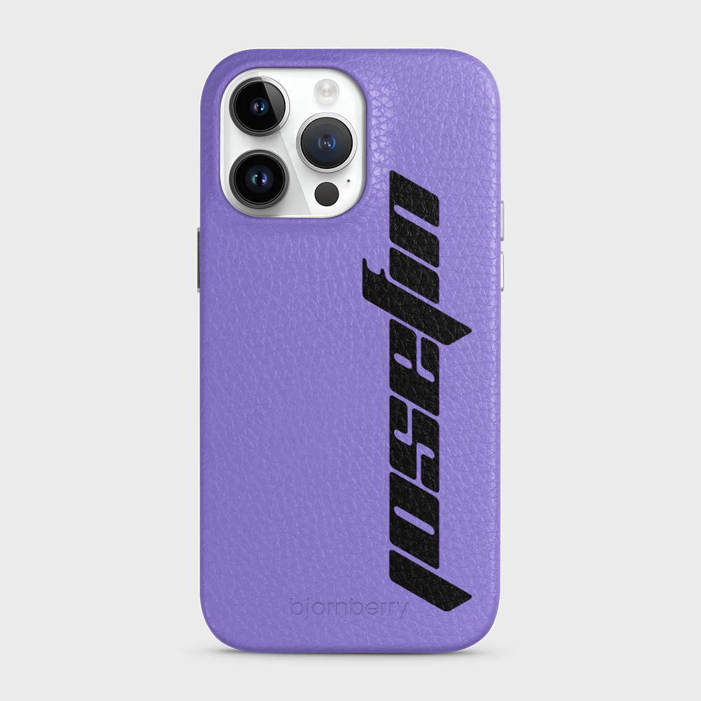 iPhone 14 Pro Max Personalised Leather Case - Futuristic Name - 5