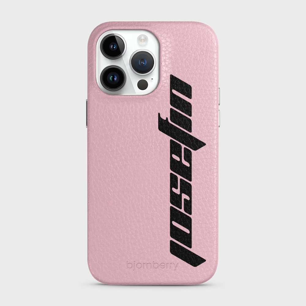 iPhone 14 Pro Max Personalised Leather Case - Futuristic Name - 12