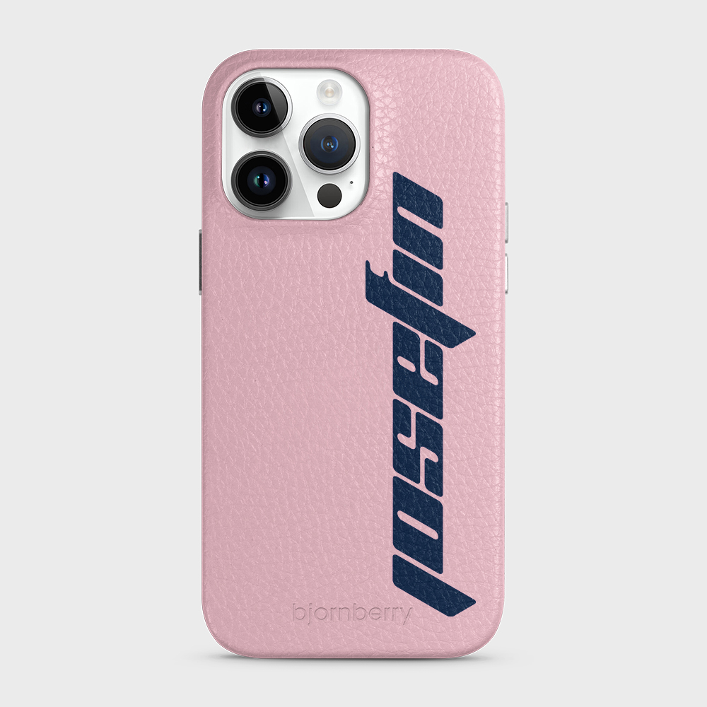 iPhone 14 Pro Max Personalised Leather Case - Futuristic Name - 8