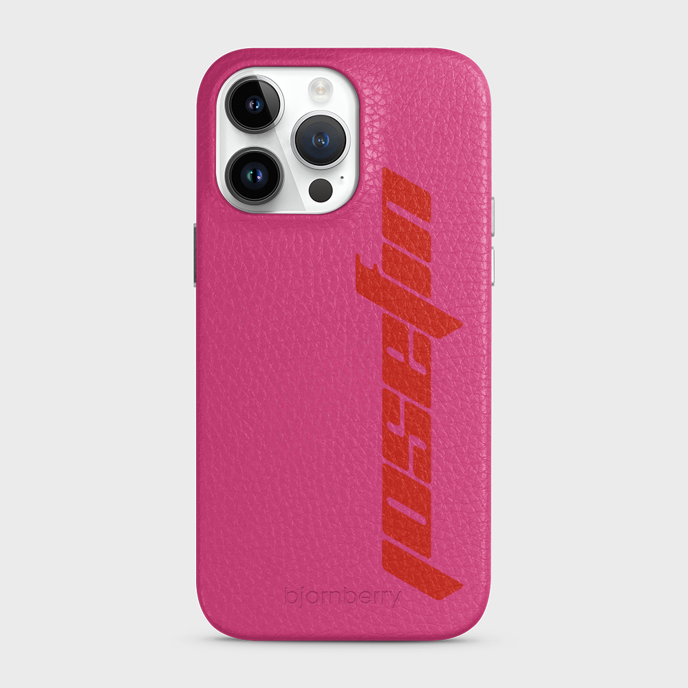 iPhone 14 Pro Max Personalised Leather Case - Futuristic Name - 18