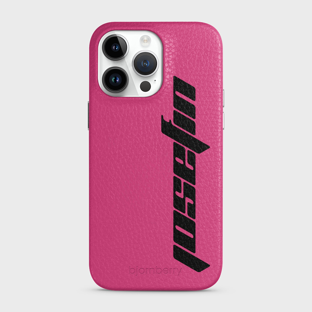 iPhone 14 Pro Max Personalised Leather Case - Futuristic Name - 19