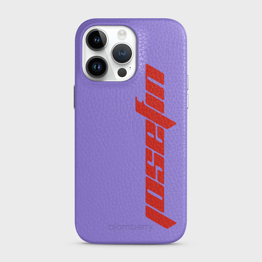 iPhone 14 Pro Max Personalised Leather Case - Futuristic Name - 4