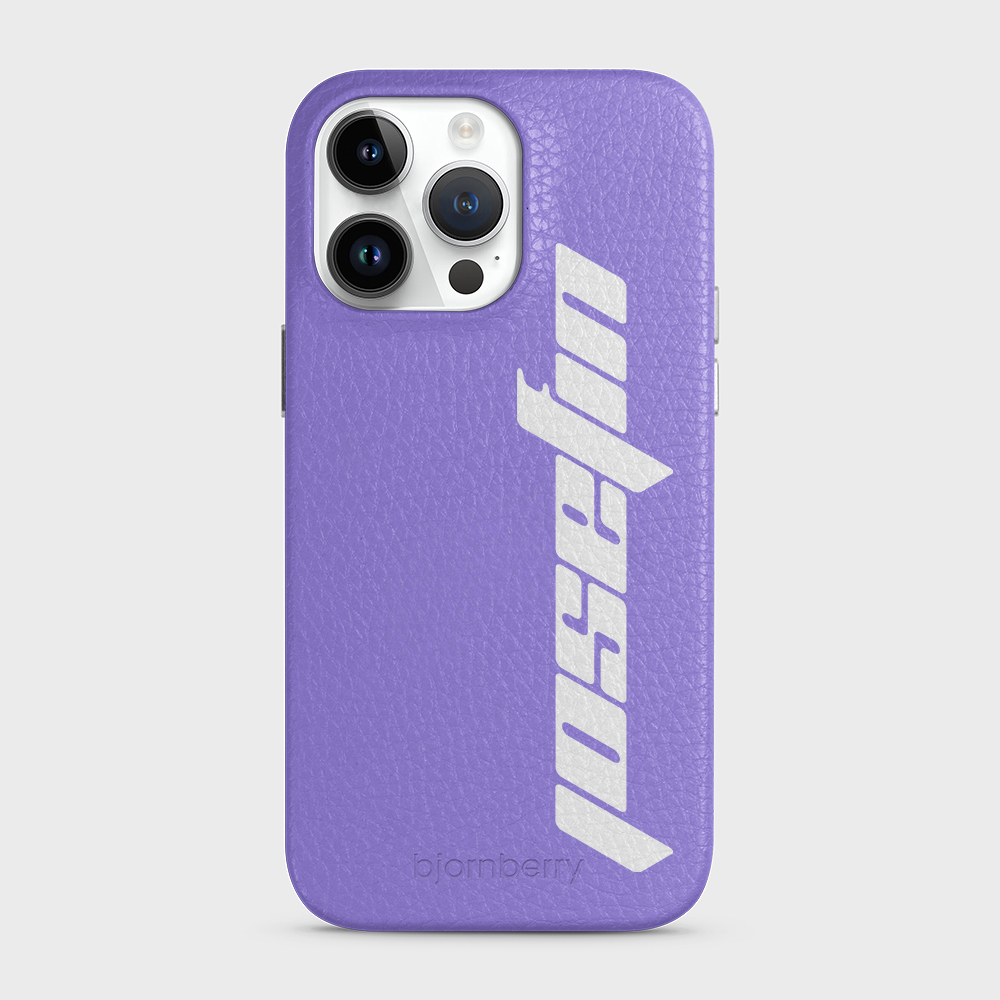 iPhone 14 Pro Max Personalised Leather Case - Futuristic Name - 6