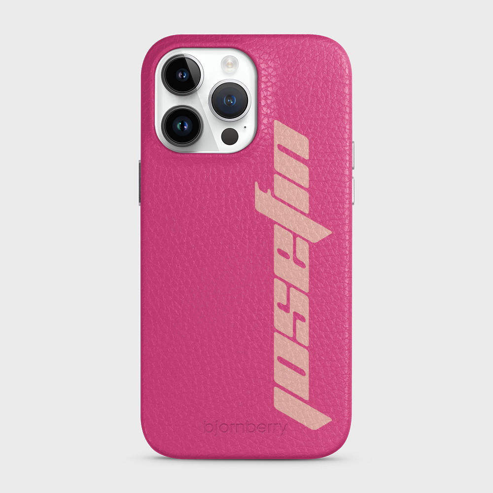 iPhone 14 Pro Max Personalised Leather Case - Futuristic Name - 17
