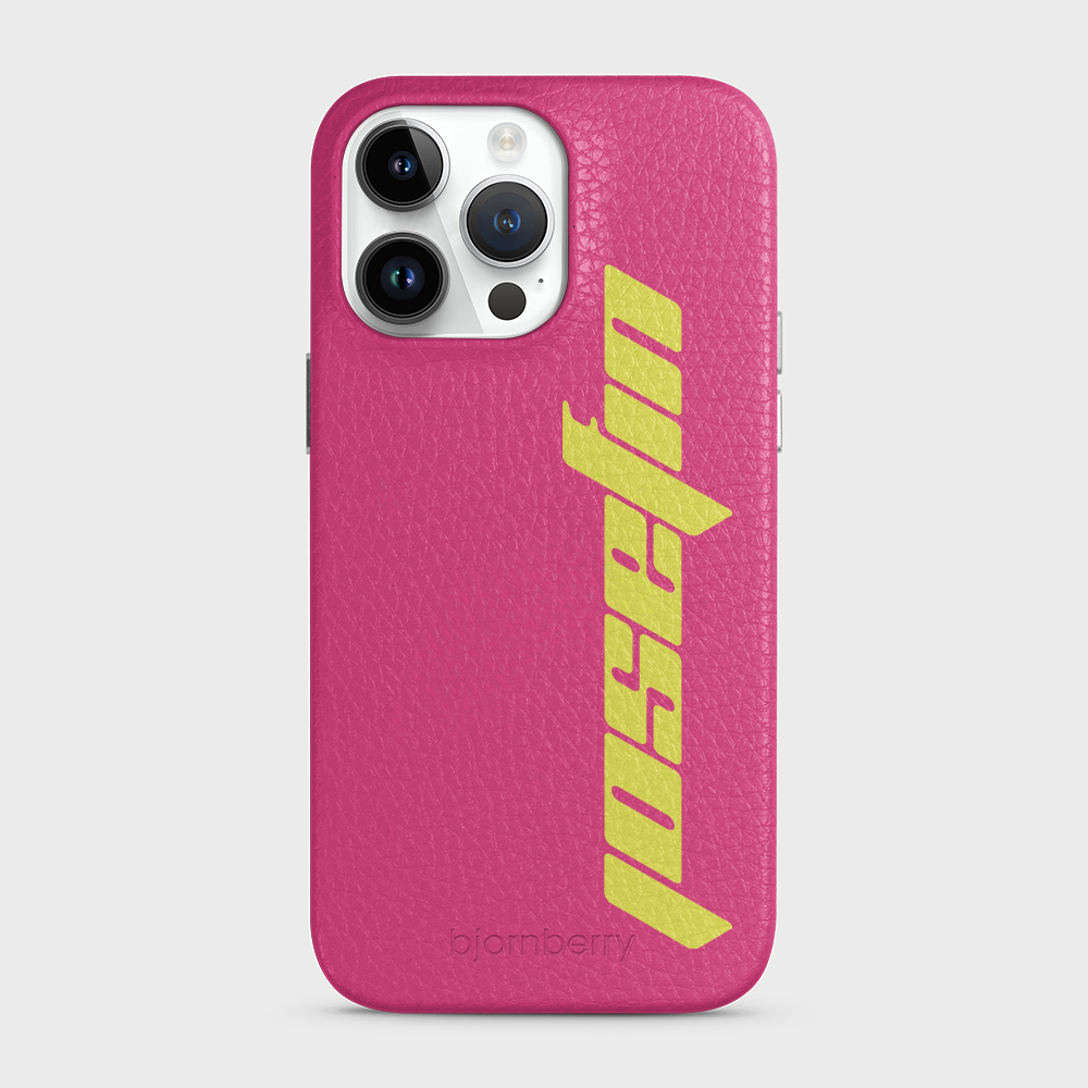 iPhone 14 Pro Max Personalised Leather Case - Futuristic Name - 21