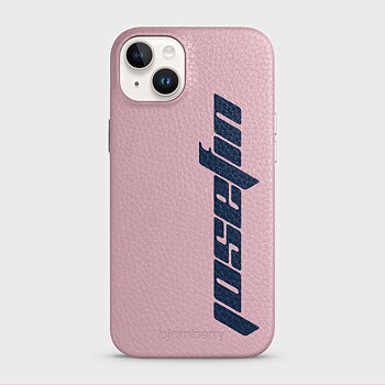 iPhone 14 Plus Personalised Leather Case - Futuristic Name