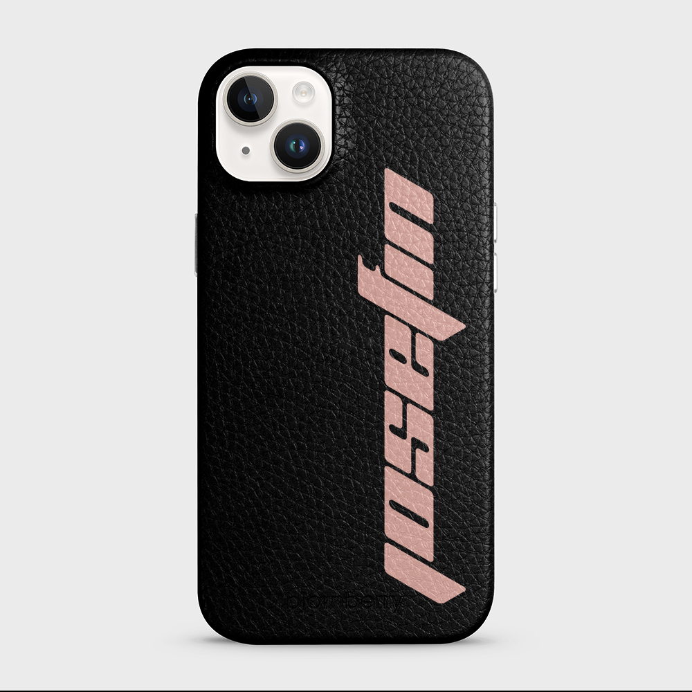 iPhone 14 Plus Personalised Leather Case - Futuristic Name - 4