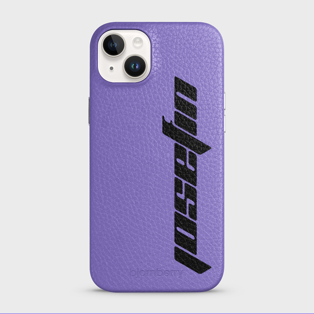 iPhone 14 Plus Personalised Leather Case - Futuristic Name - 19