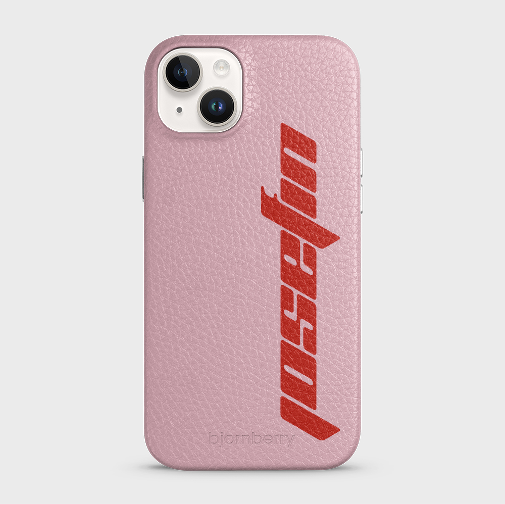 iPhone 14 Plus Personalised Leather Case - Futuristic Name - 11