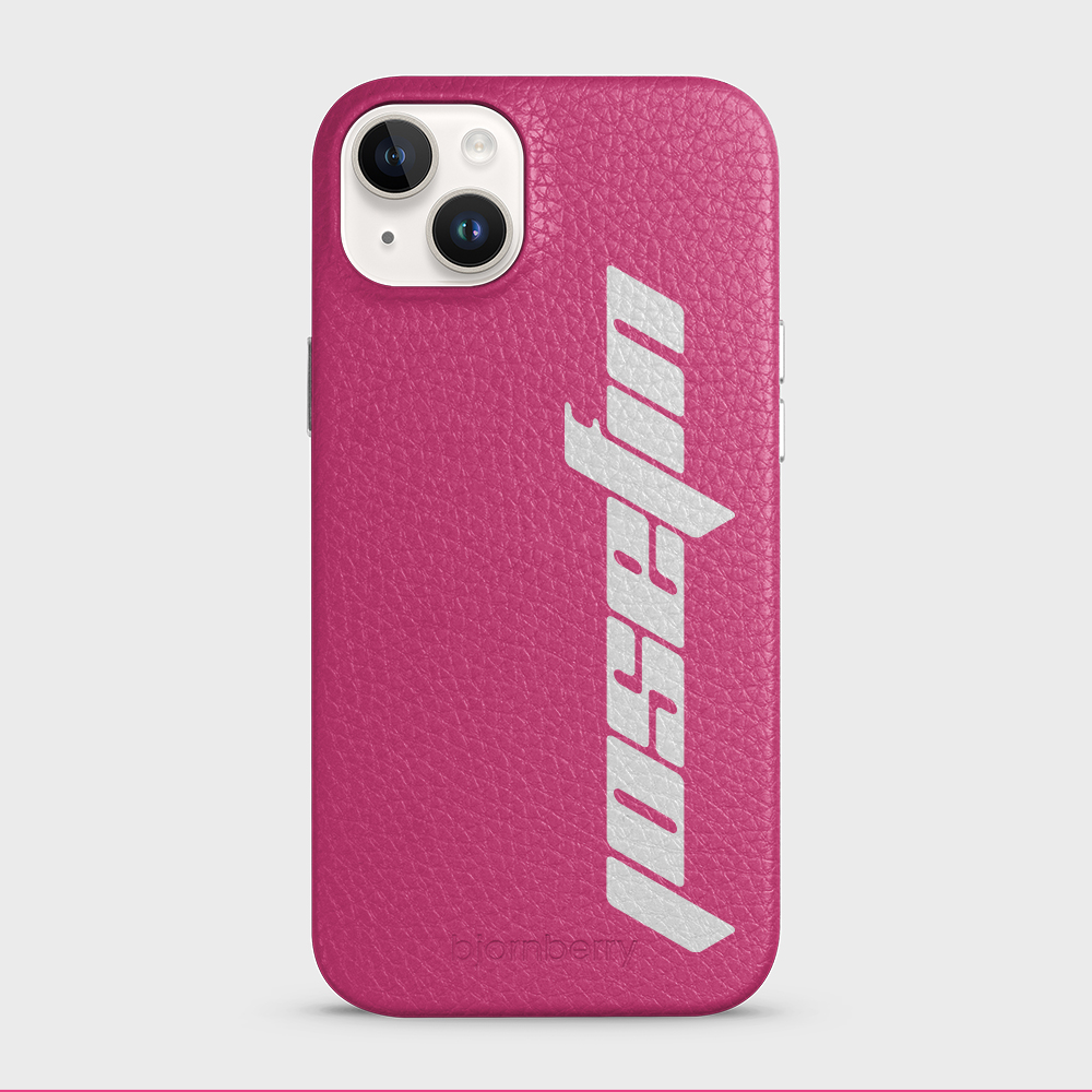 iPhone 14 Plus Personalised Leather Case - Futuristic Name - 34