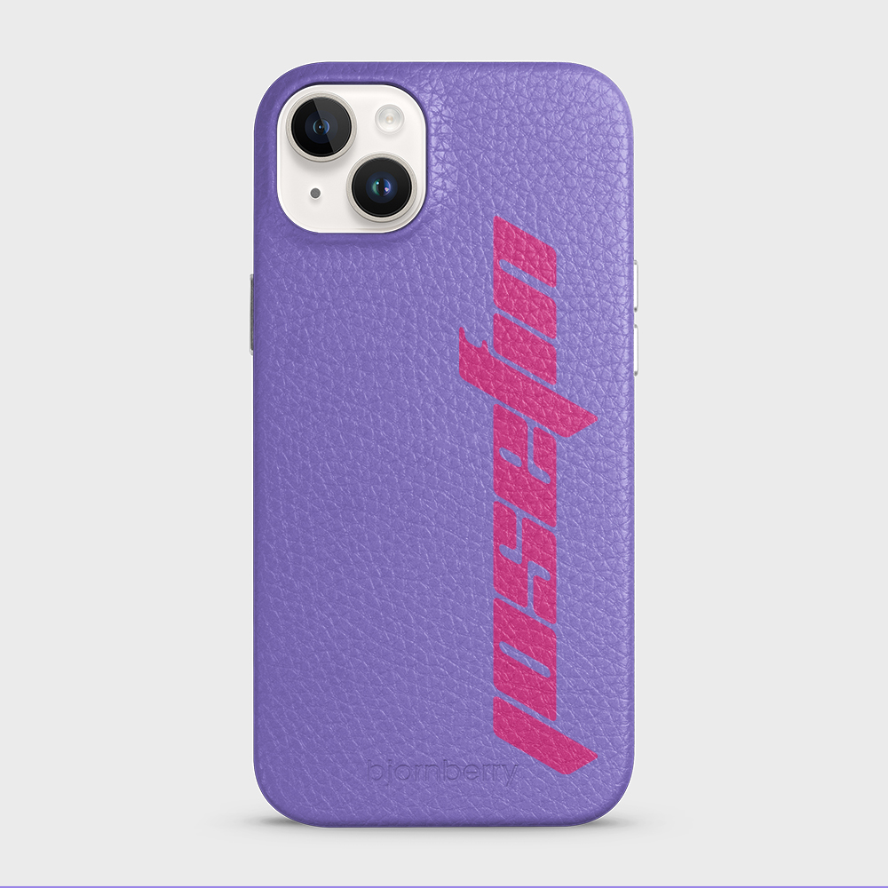 iPhone 14 Plus Personalised Leather Case - Futuristic Name - 16
