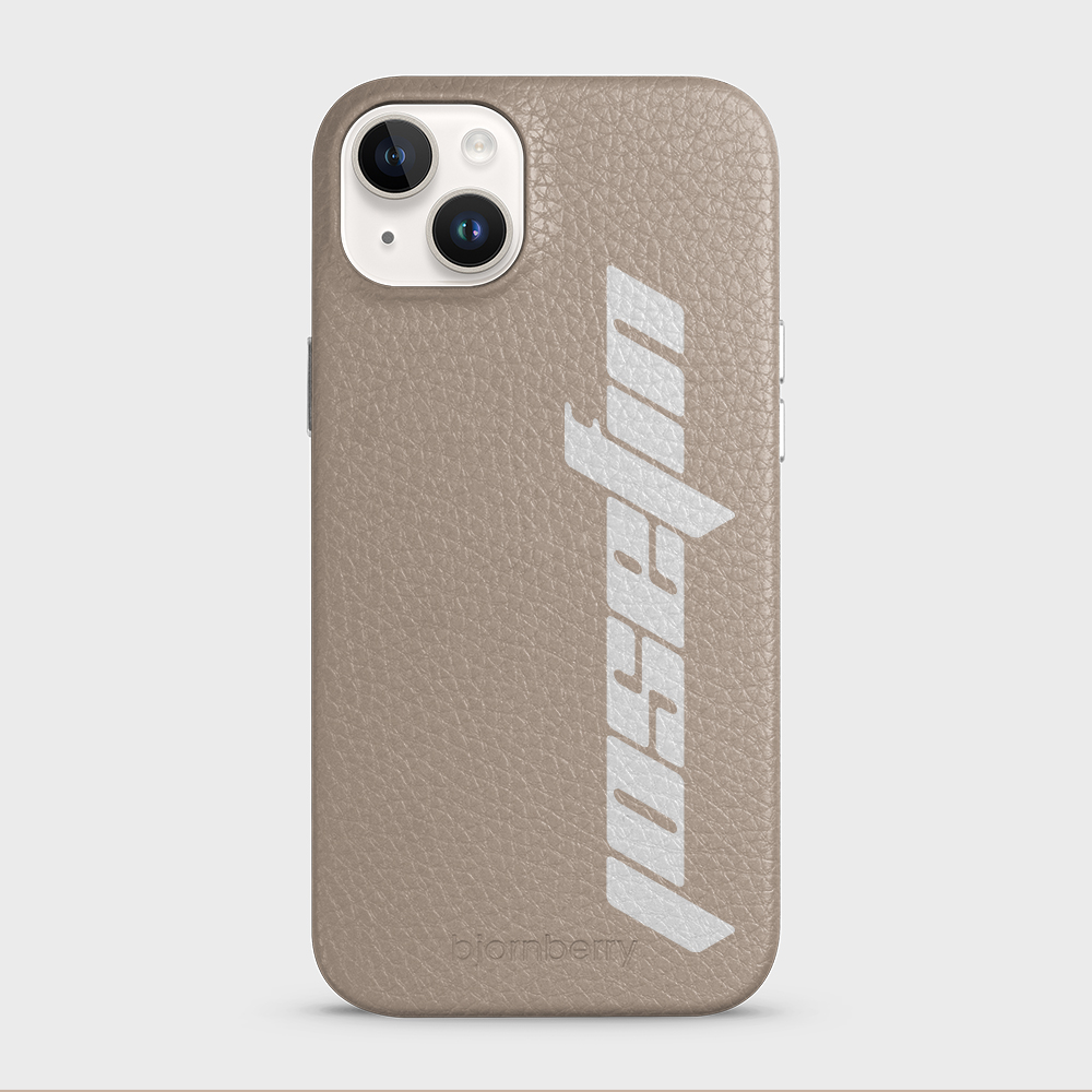 iPhone 14 Plus Personalised Leather Case - Futuristic Name - 40