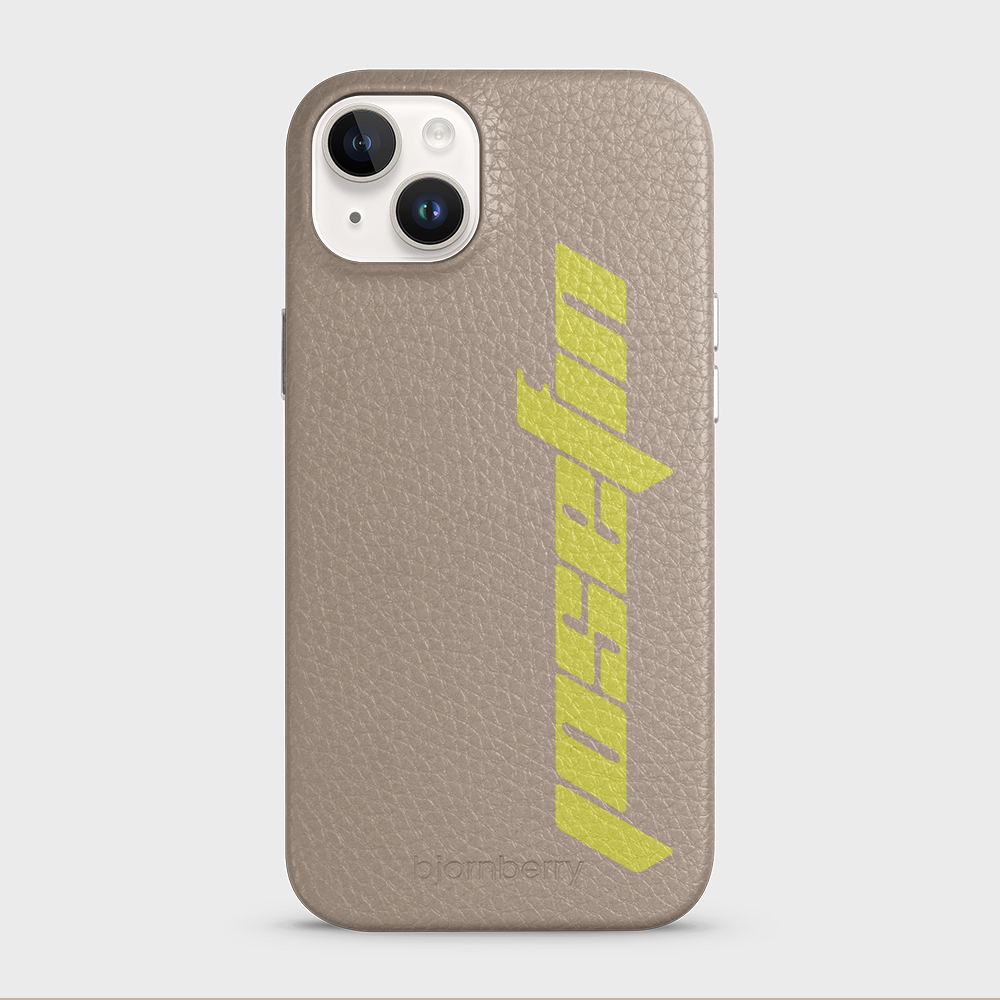 iPhone 14 Plus Personalised Leather Case - Futuristic Name - 41