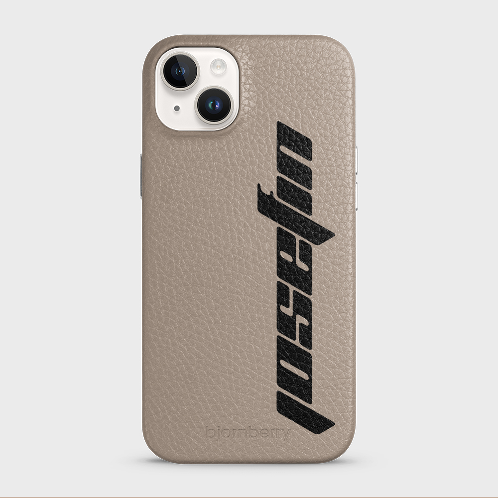 iPhone 14 Plus Personalised Leather Case - Futuristic Name - 39