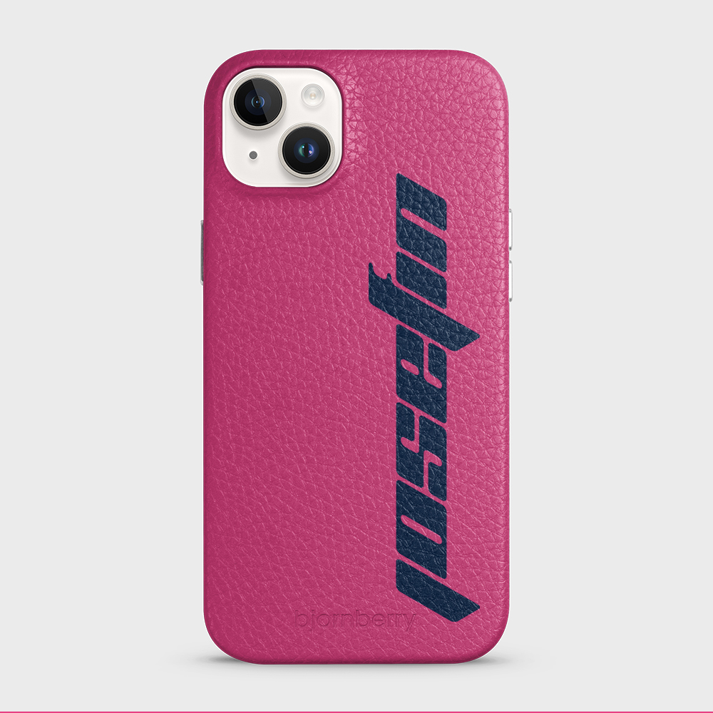 iPhone 14 Plus Personalised Leather Case - Futuristic Name - 29