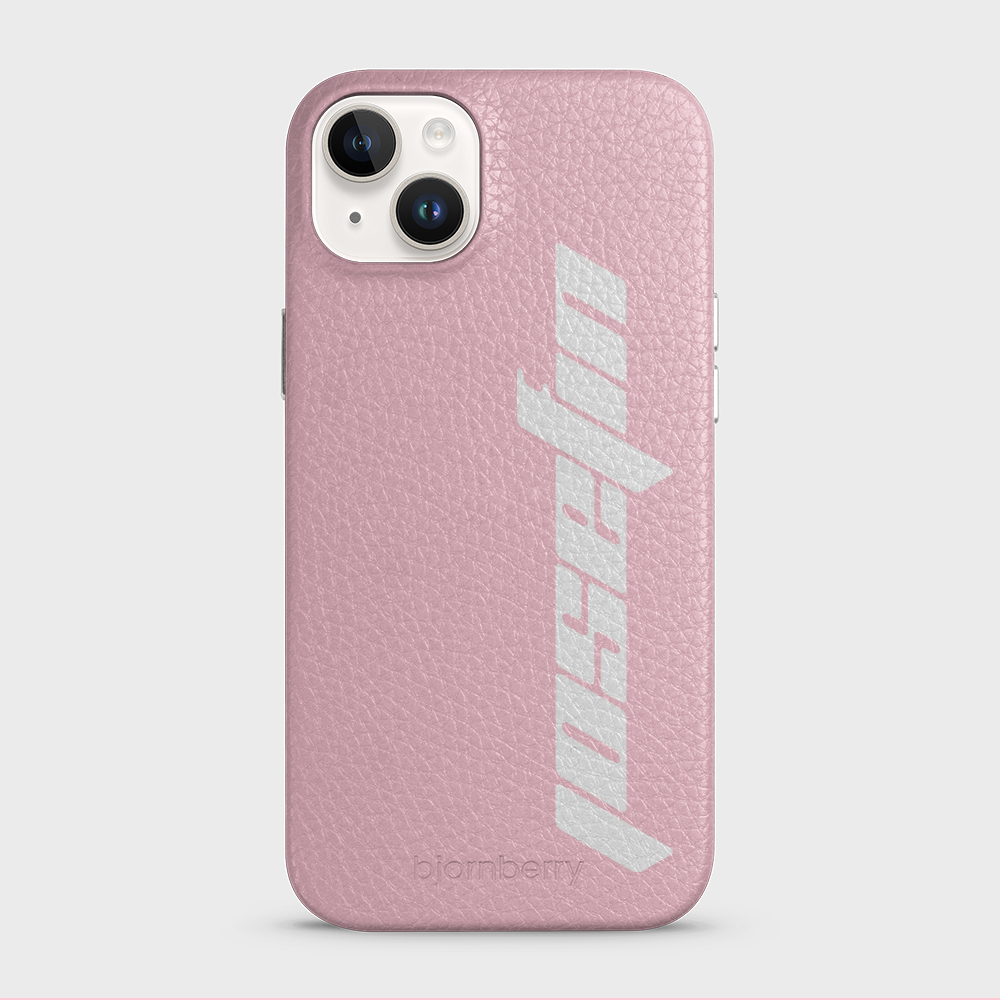 iPhone 14 Plus Personalised Leather Case - Futuristic Name - 13