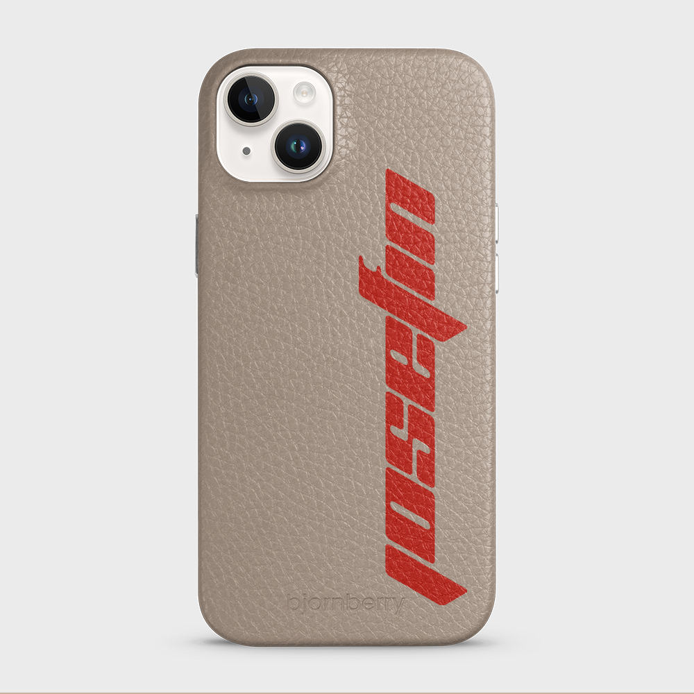 iPhone 14 Plus Personalised Leather Case - Futuristic Name - 38