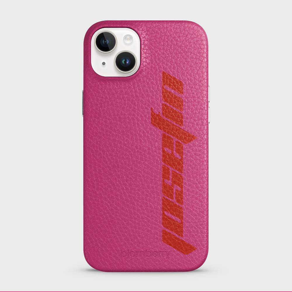 iPhone 14 Plus Personalised Leather Case - Futuristic Name - 32