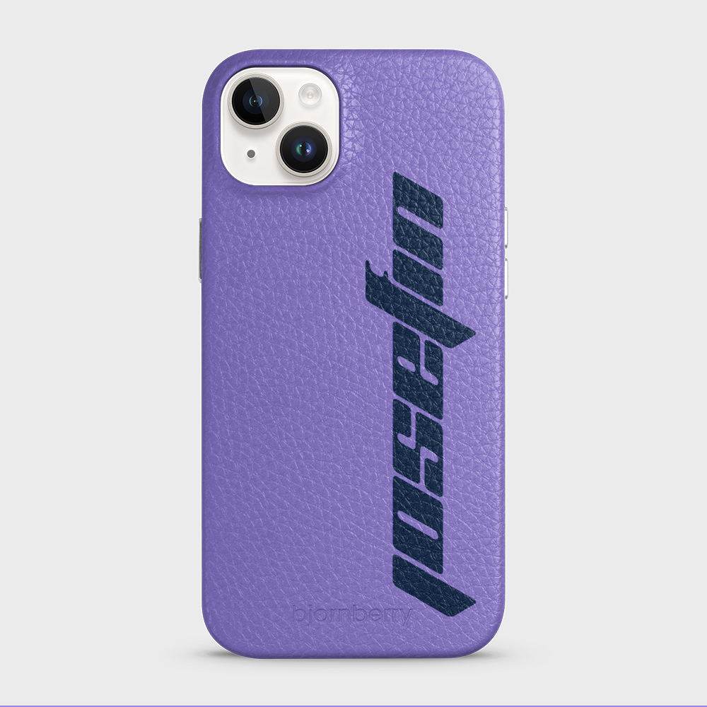 iPhone 14 Plus Personalised Leather Case - Futuristic Name - 15