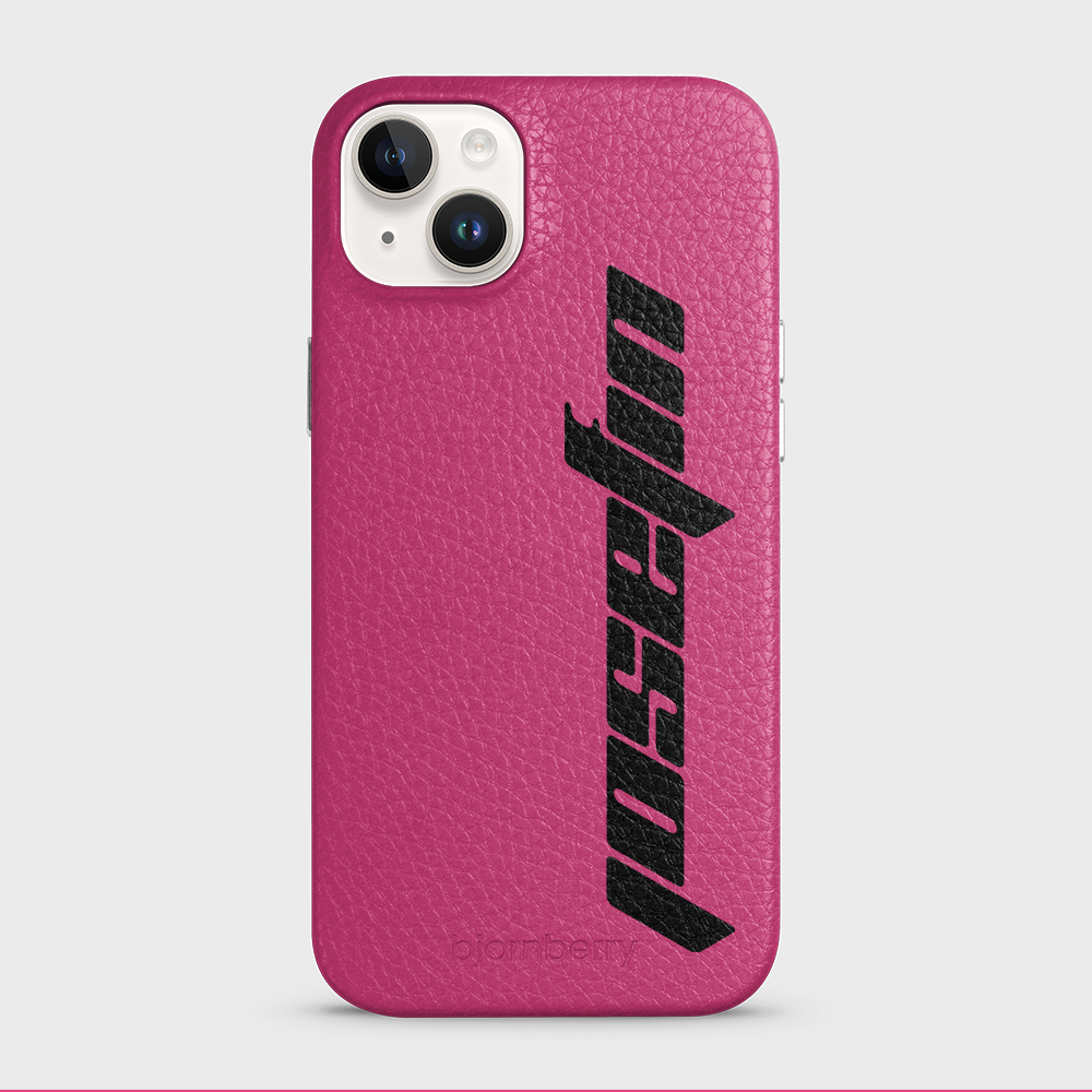 iPhone 14 Plus Personalised Leather Case - Futuristic Name - 33