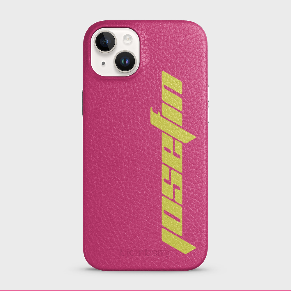 iPhone 14 Plus Personalised Leather Case - Futuristic Name - 35