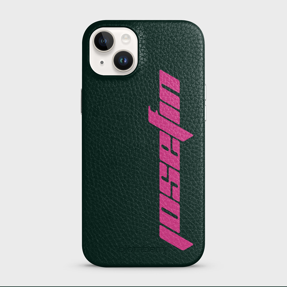 iPhone 14 Plus Personalised Leather Case - Futuristic Name - 23