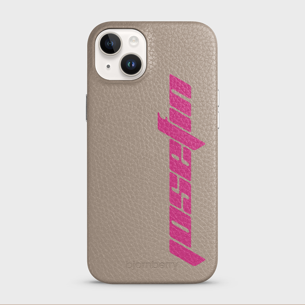 iPhone 14 Plus Personalised Leather Case - Futuristic Name - 36