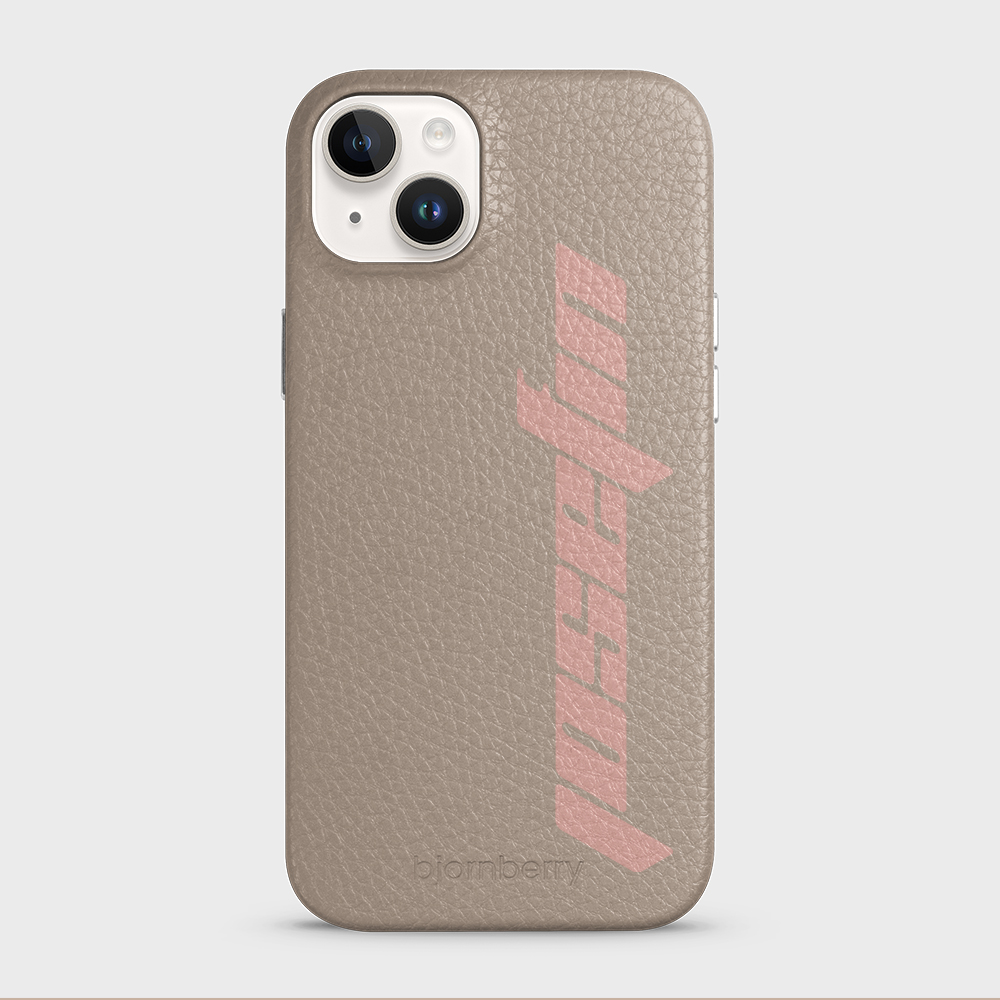 iPhone 14 Plus Personalised Leather Case - Futuristic Name - 37