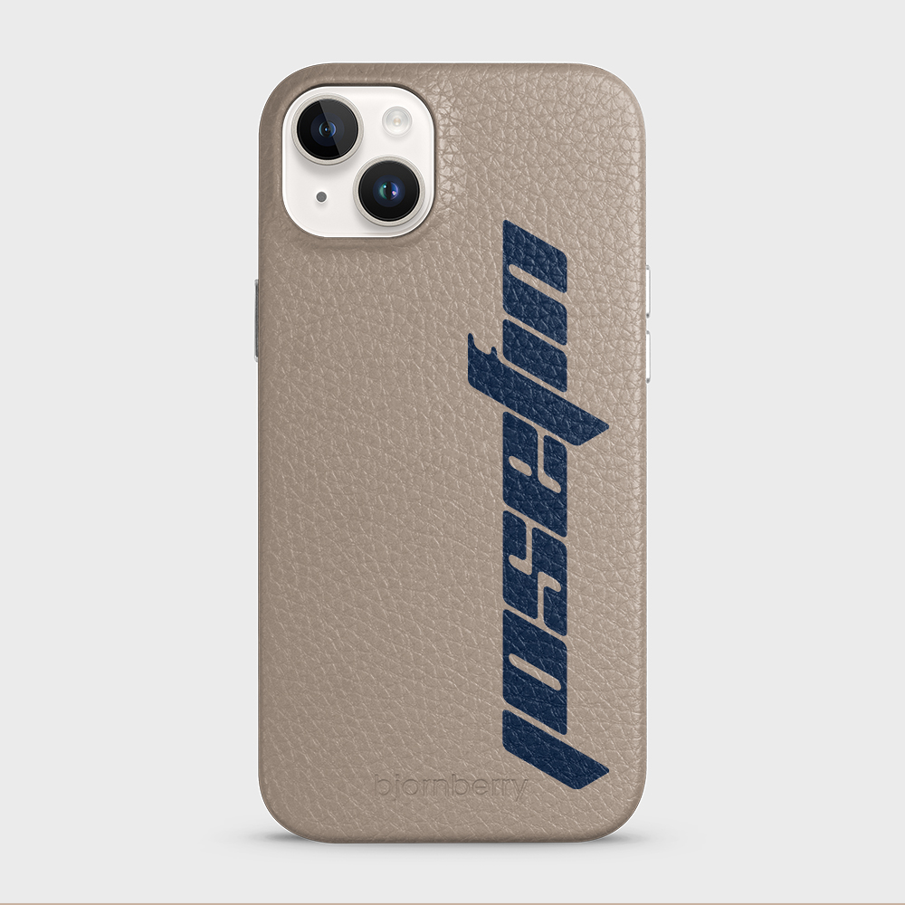 iPhone 14 Plus Personalised Leather Case - Futuristic Name - 42