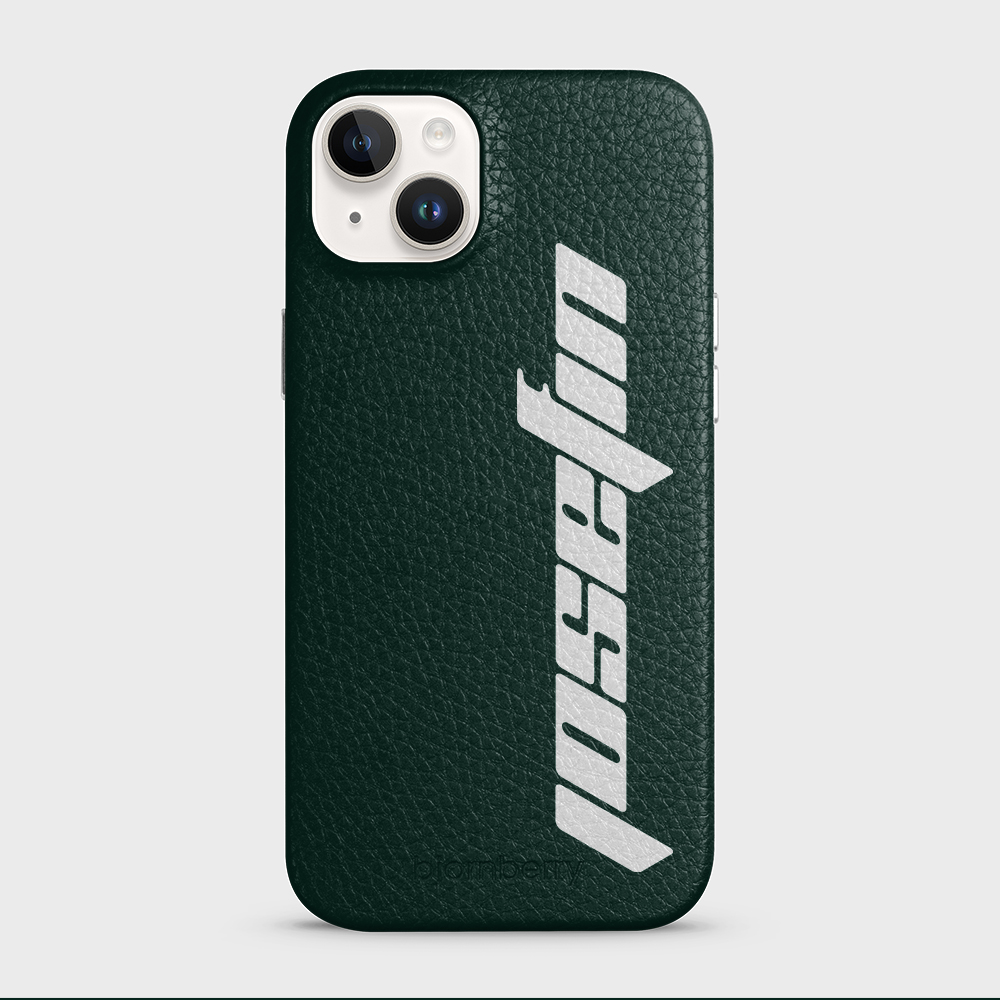iPhone 14 Plus Personalised Leather Case - Futuristic Name - 27