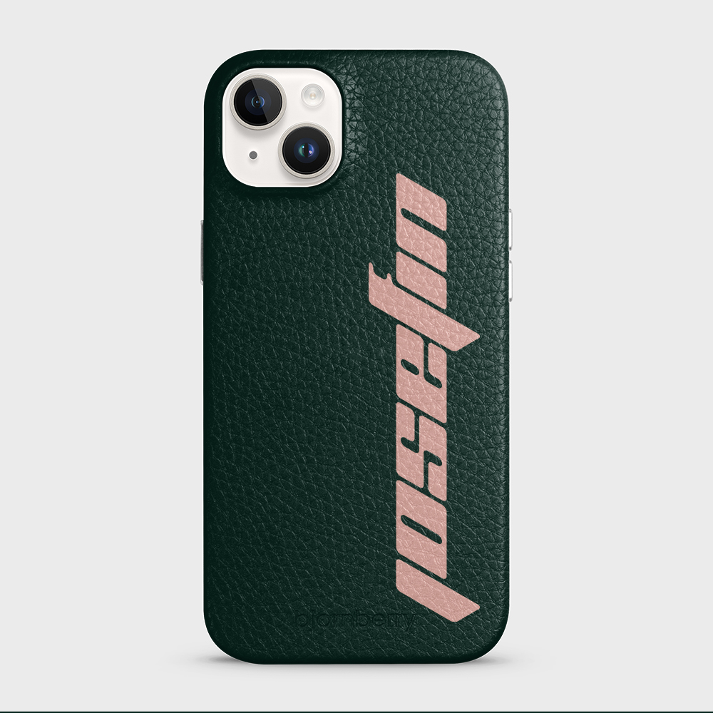 iPhone 14 Plus Personalised Leather Case - Futuristic Name - 24
