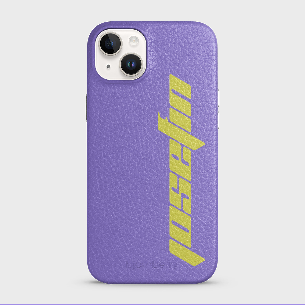 iPhone 14 Plus Personalised Leather Case - Futuristic Name - 21