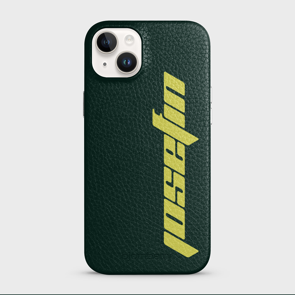 iPhone 14 Plus Personalised Leather Case - Futuristic Name - 28