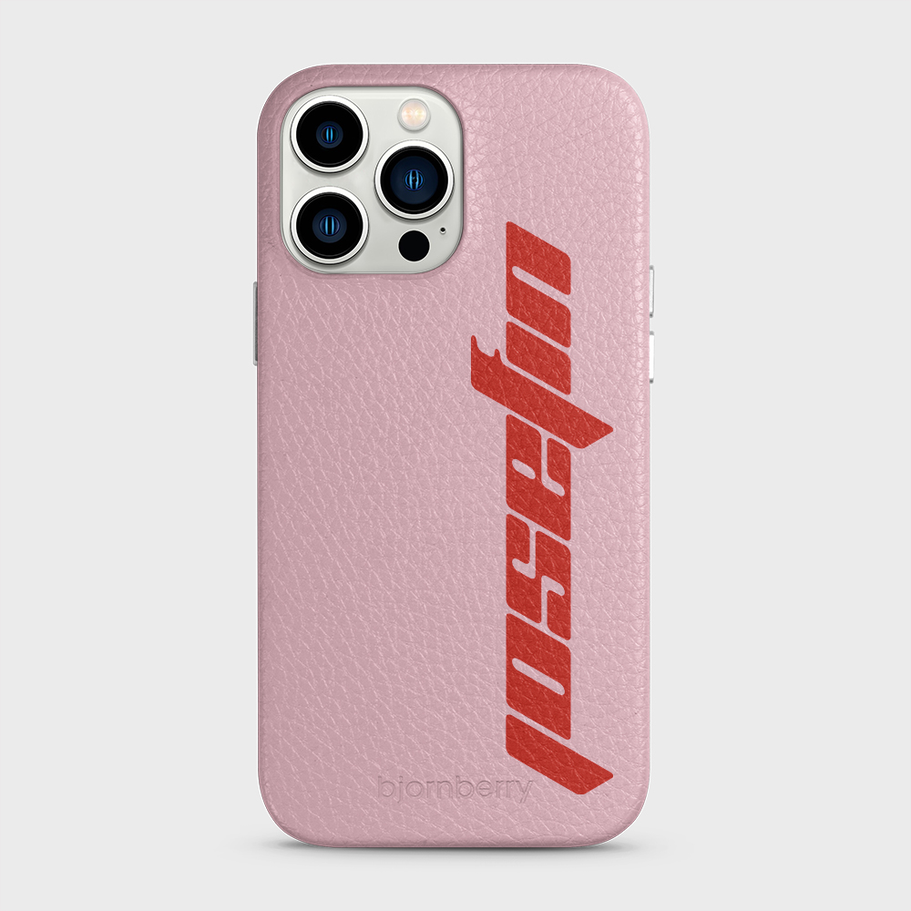 iPhone 13 Pro Max Personalised Leather Case - Futuristic Name - 12