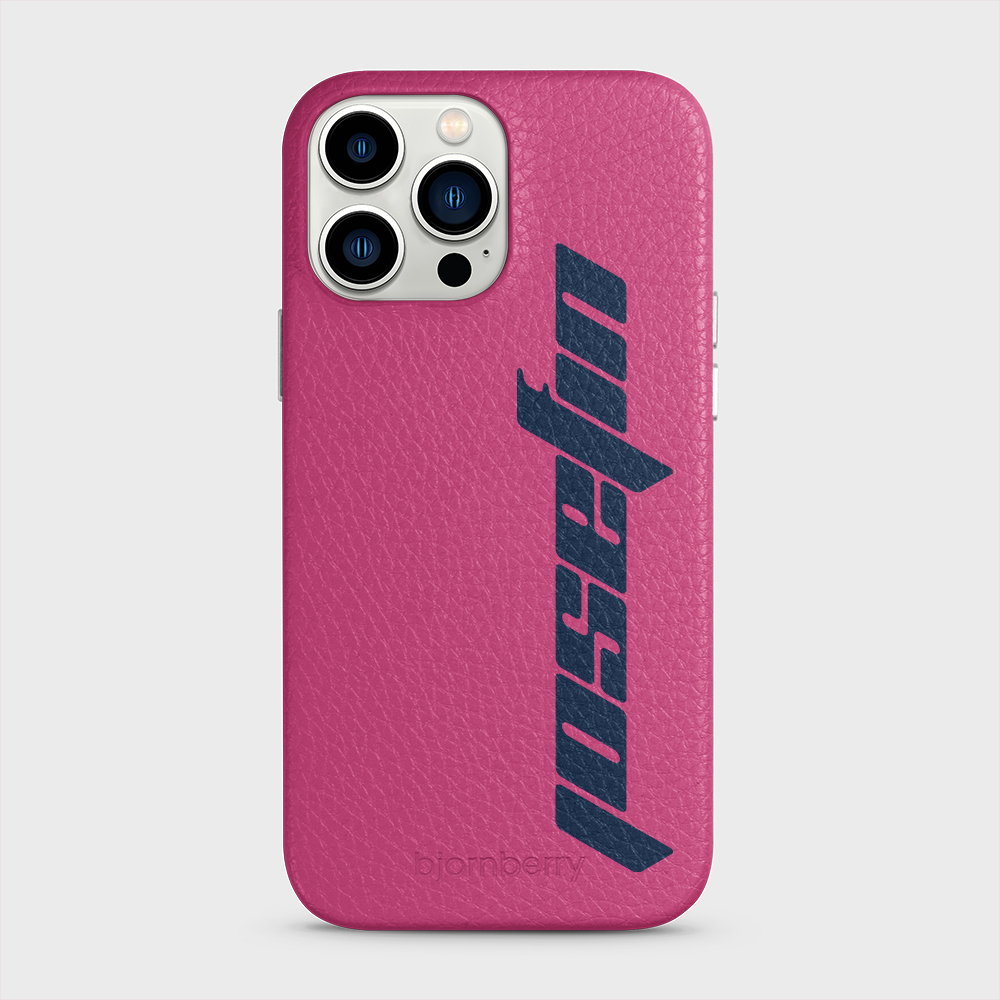 iPhone 13 Pro Max Personalised Leather Case - Futuristic Name - 29