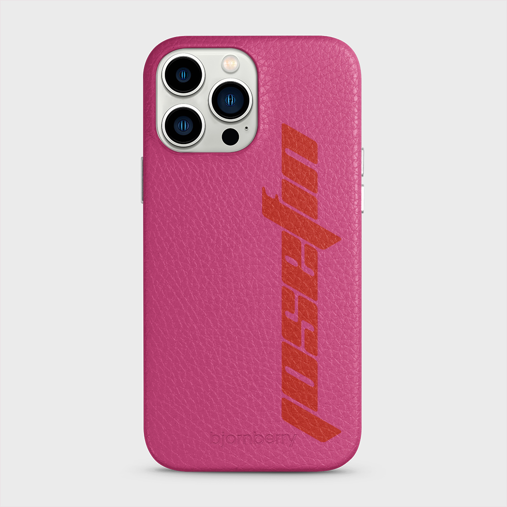 iPhone 13 Pro Max Personalised Leather Case - Futuristic Name - 32