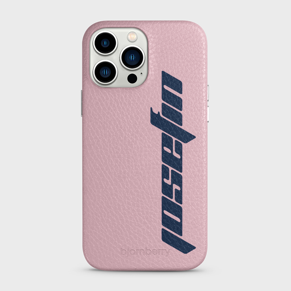 iPhone 13 Pro Max Personalised Leather Case - Futuristic Name - 9