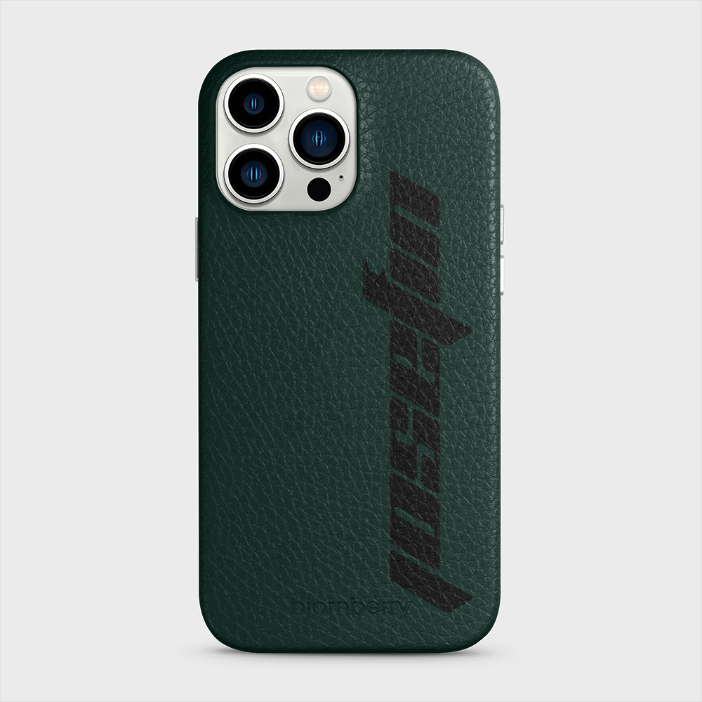 iPhone 13 Pro Max Personalised Leather Case - Futuristic Name - 27