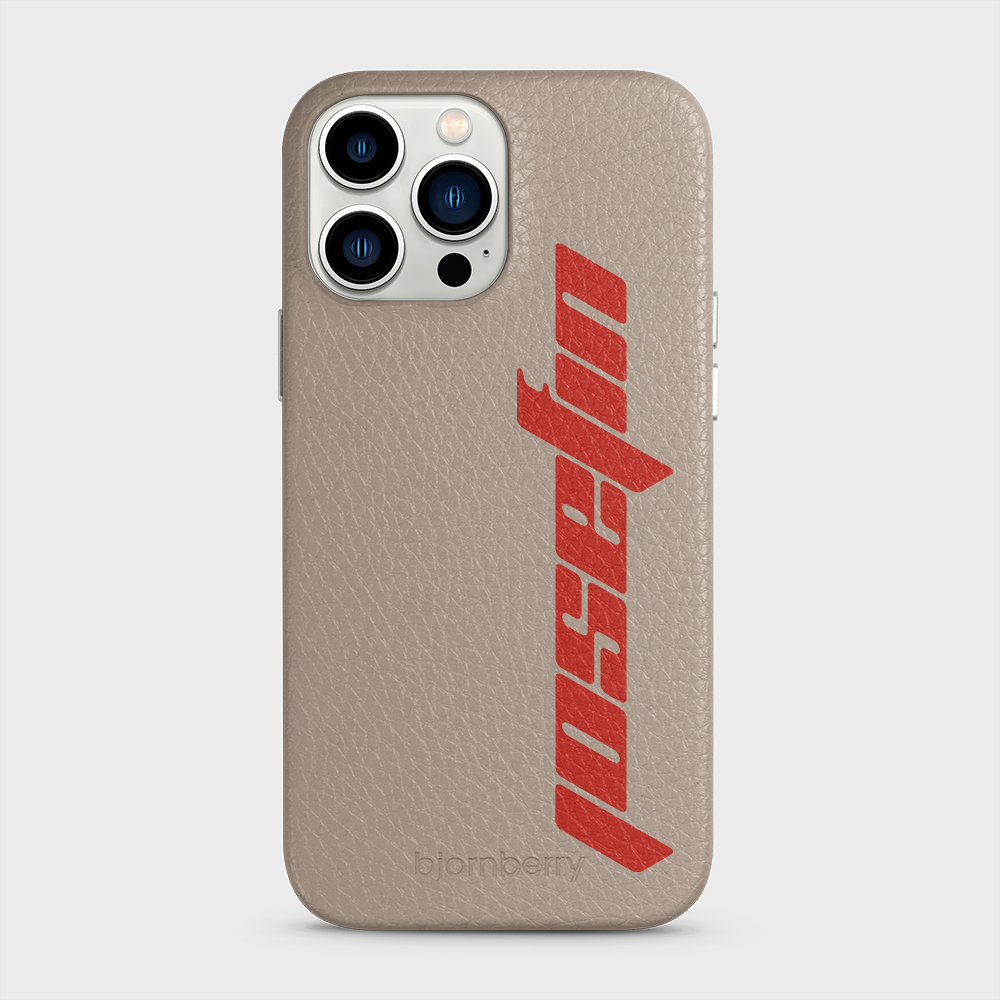 iPhone 13 Pro Max Personalised Leather Case - Futuristic Name - 36