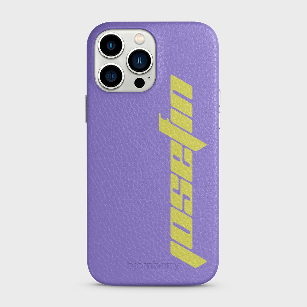 iPhone 13 Pro Max Personalised Leather Case - Futuristic Name - 22
