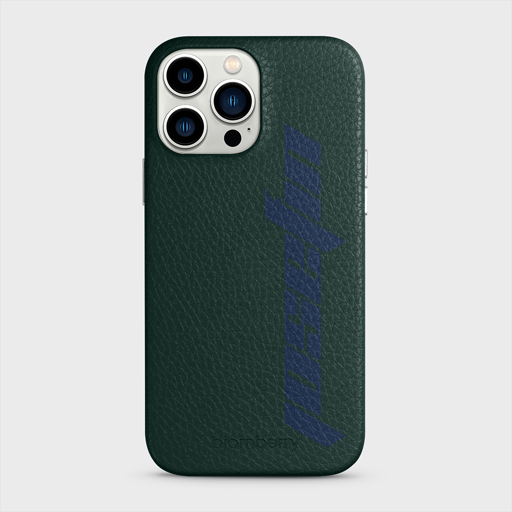 iPhone 13 Pro Max Personalised Leather Case - Futuristic Name - 23