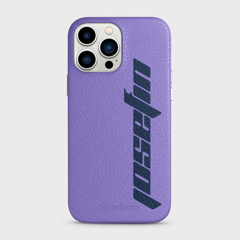 iPhone 13 Pro Max Personalised Leather Case - Futuristic Name - 16