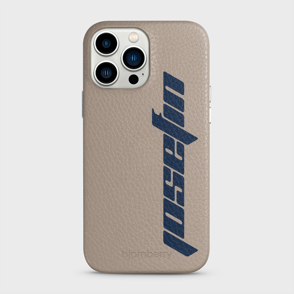 iPhone 13 Pro Max Personalised Leather Case - Futuristic Name - 40